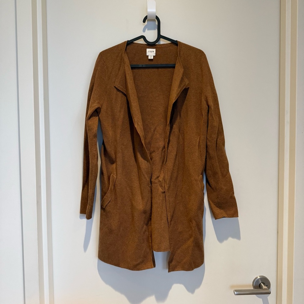 J. Crew Women's Tan Open Cardigan Coat - Size XXS